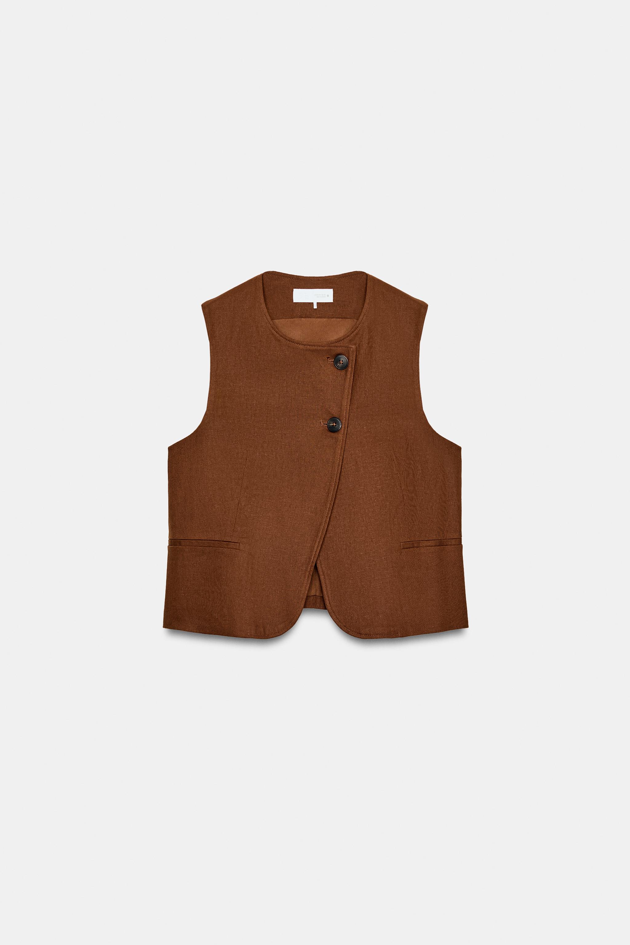 GILET CROISÉ AVEC LIN